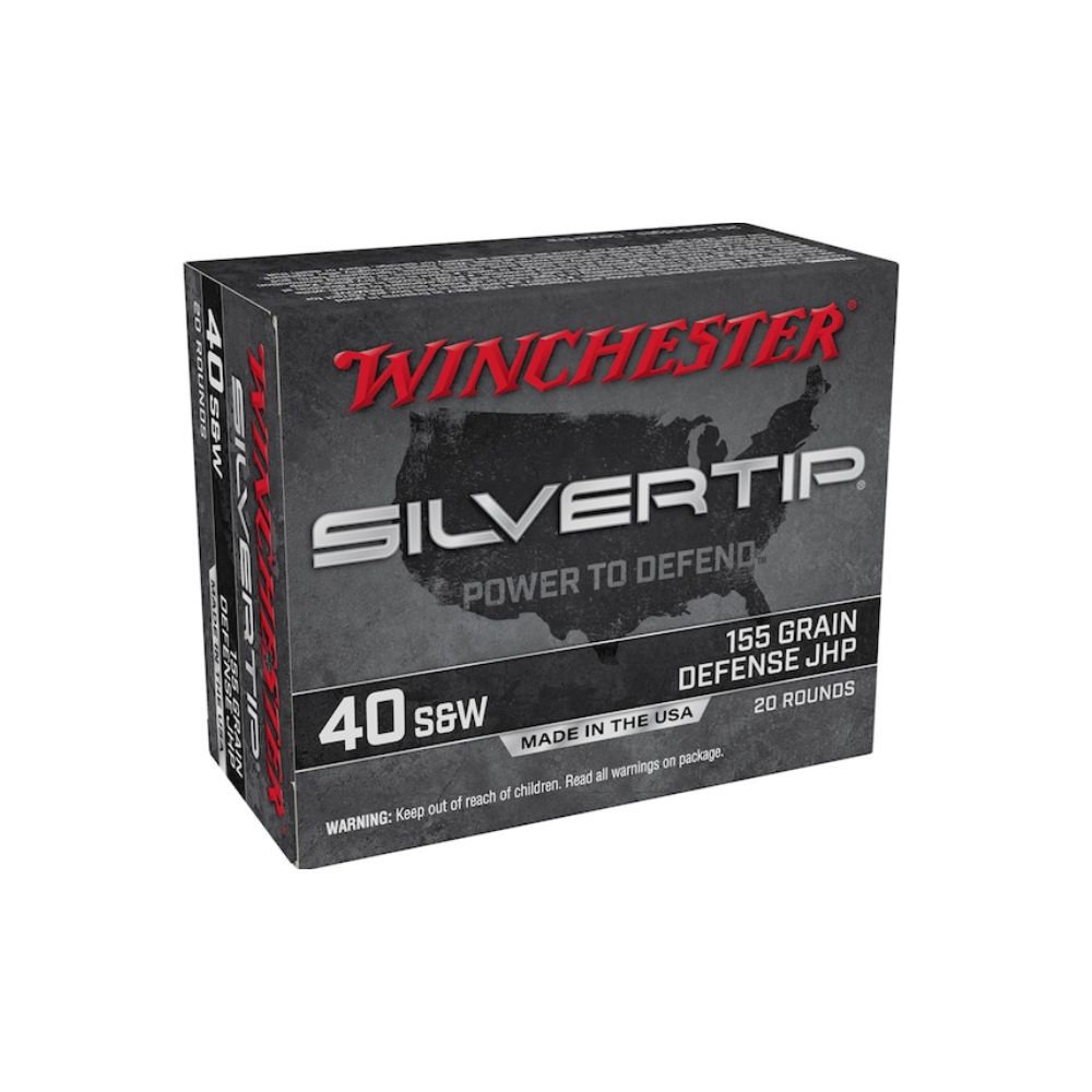 Winchester Silvertip Defense 40 S&W Ammo 155 Grain Winchester Silvertip Jacketed Hollow Point