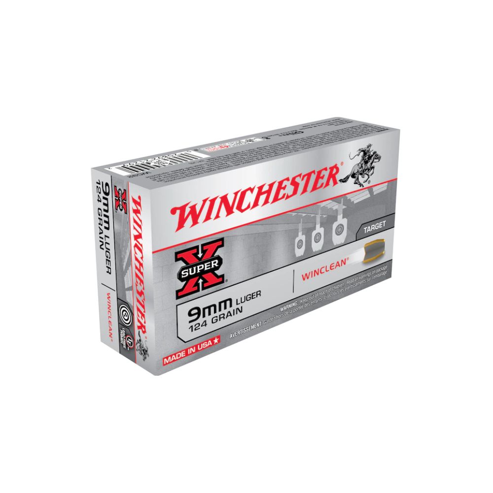 Winchester Super X WinClean 9mm Luger Ammo 124 Grain Full Metal Jacket