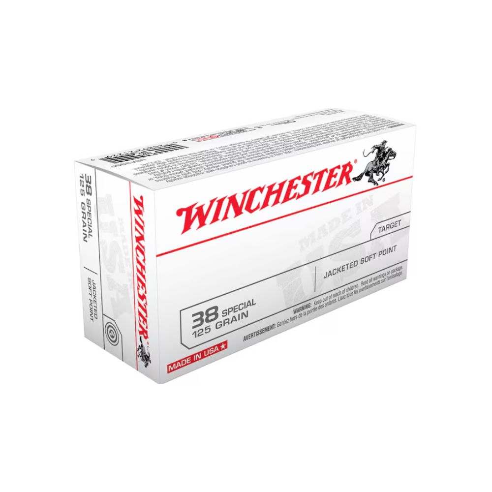 Winchester White Box USA 38 Special Ammo 125 Grain Jacketed Soft Point