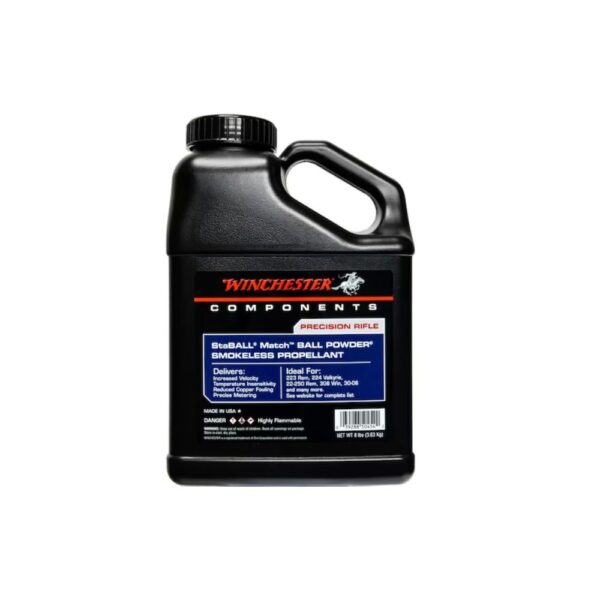 Winchester StaBall Match Smokeless Gun Powder - Precision Reloading for High-BC Bullets
