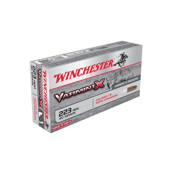 Winchester Varmint X 223 Remington Ammo | 40 Grain Polymer Tip | Box of 20